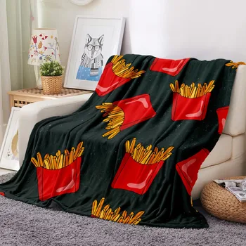 French Fries Flannel Blanket 3D Print Delicious Food Blanket Washable Machine Throw Blanket For Bedroom Soft Fluffy Blanket
French Fries Flannel Blanket 3D Print Delicious Food Blanket Washable Machine Throw Blanket For Bedroom Soft Fluffy Blanket