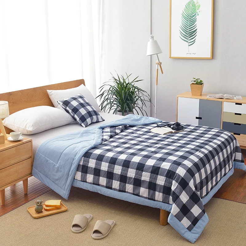 Summer Washed Cotton Air-conditioning Quilt Soft Breathable Blanket Thin Stripe Plaid Comforter Bed Cover
Summer Washed Cotton Air-conditioning Quilt Soft Breathable Blanket Thin Stripe Plaid Comforter Bed Cover