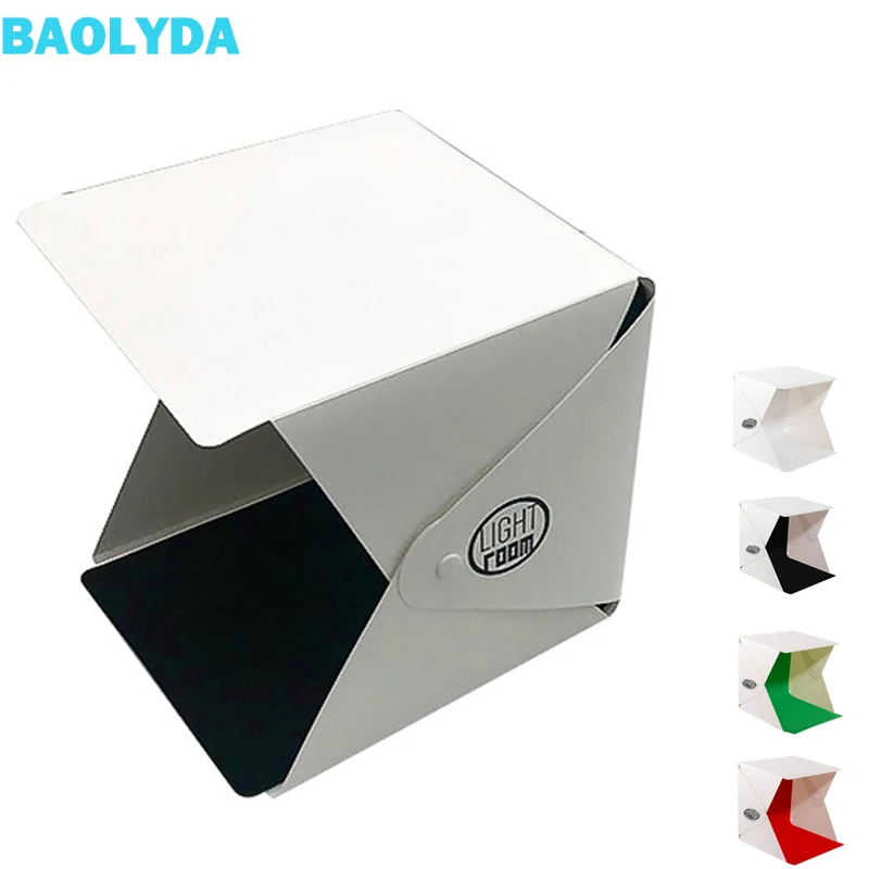 Baolyda 20cm Studio Photo Light Box Photography LED Light Mini Folding Photo Studio Softbox with 4 color Photography Backdrops
Baolyda 20cm Studio Photo Light Box Photography LED Light Mini Folding Photo Studio Softbox with 4 color Photography Backdrops