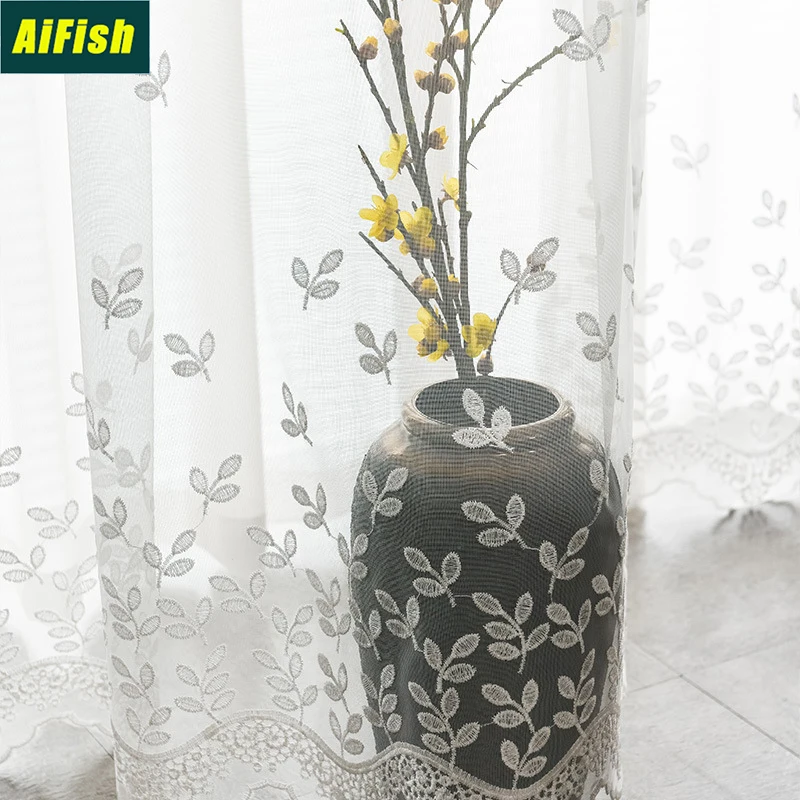 Chinese Modern Minimalist Embroidered Gauze Curtain Balcony Living Room Bay Window Tulle Small Leaf Window Screen Custom M242-3
Chinese Modern Minimalist Embroidered Gauze Curtain Balcony Living Room Bay Window Tulle Small Leaf Window Screen Custom M242-3