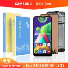 Écran tactile LCD avec châssis, 100% pouces, pour Samsung Galaxy M21 M215 M215F/DS, 6.4 testé=