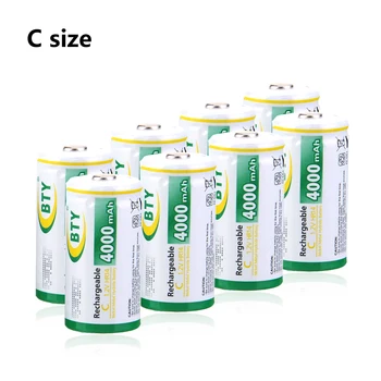 BTY 1-8pcs C size rechargeable battery 1.2V 4000mAh NI-MH/ni-mh battery For Gas Cooker/ Car Toy with Higher Current capability 
BTY 1-8pcs C size rechargeable battery 1.2V 4000mAh NI-MH/ni-mh battery For Gas Cooker/ Car Toy with Higher Current capability