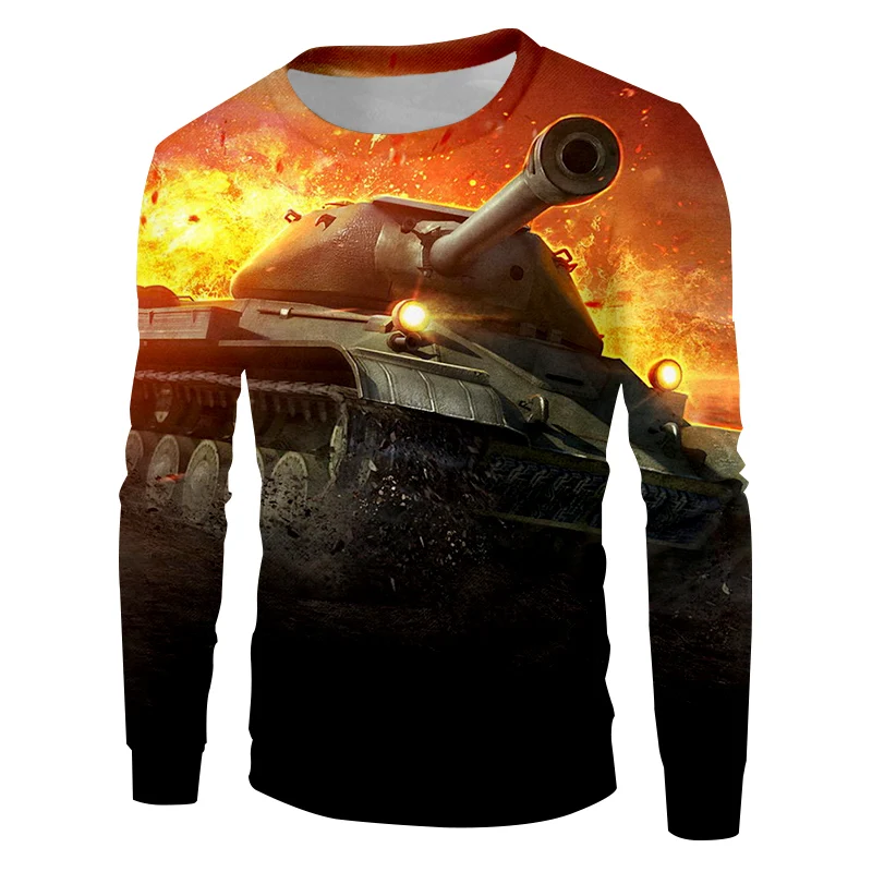 

UJWI Sweatshirts Hoodies Men Graphic World Of Tanks Game Cool Casual 3D Print Hip Hop Fashion Mixed Color Loose Sweats Tops