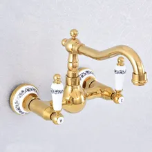 Polished Gold Color Brass Wall Mounted Double Ceramic Handles Base Bathroom Kitchen Sink Faucet Mixer Tap Swivel Spout asf611
Polished Gold Color Brass Wall Mounted Double Ceramic Handles Base Bathroom Kitchen Sink Faucet Mixer Tap Swivel Spout asf611