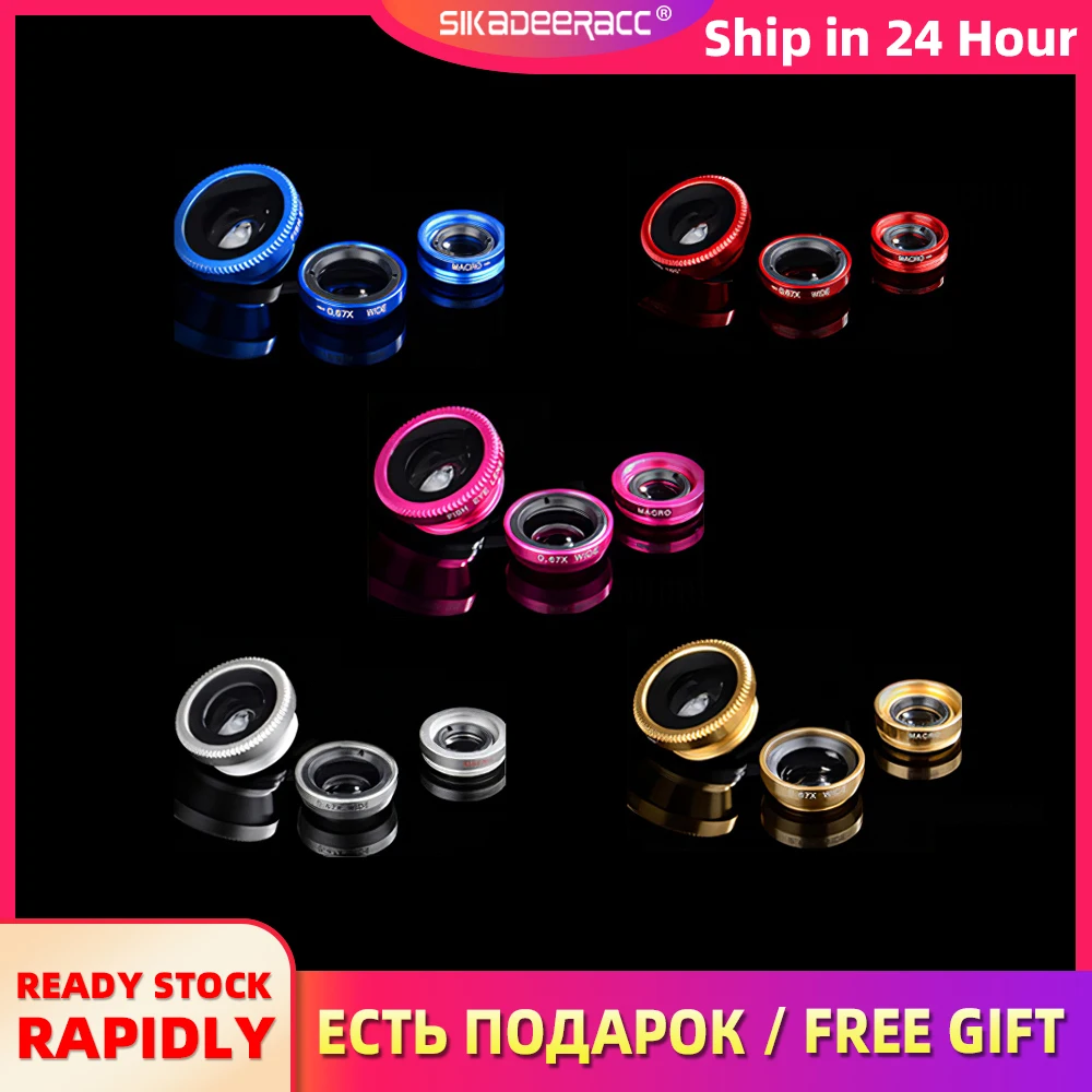 3-in-1 Wide Angle Macro Fisheye Camera lens Kit Clip On Mobile Phone External Special Effects Lentes For iPhone Samsung Huawei
3-in-1 Wide Angle Macro Fisheye Camera lens Kit Clip On Mobile Phone External Special Effects Lentes For iPhone Samsung Huawei
