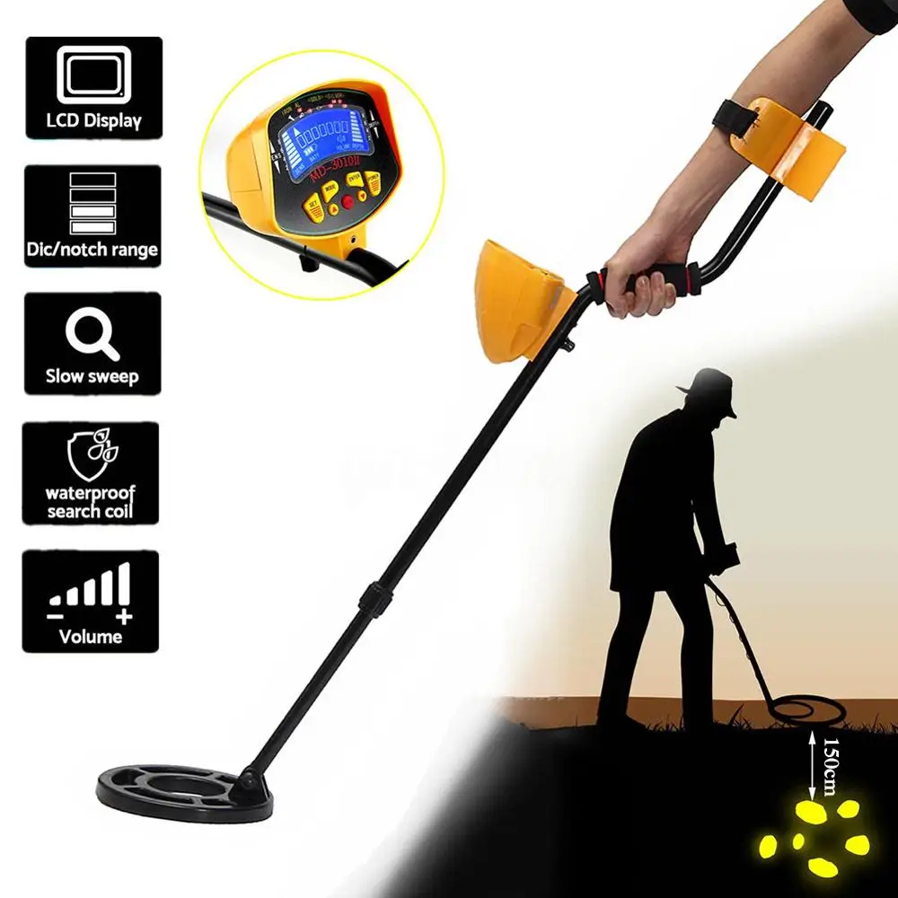 MD-3010II Metal Detector Gold Digger Treasure Hunt Ground Searching metal detector Nugget finder LCD Display | Инструменты