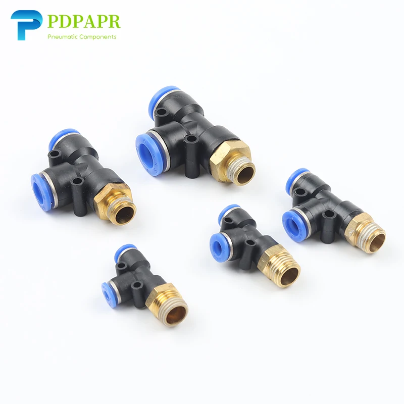 PD Pneumatic Fitting 4/6/8/10/12mm Hose Tube T Shape Tee Air Connector 1/4" 1/8" 3/8" 1/2"BSPT Male Thread 3 Way Pipe Coupler
PD Pneumatic Fitting 4/6/8/10/12mm Hose Tube T Shape Tee Air Connector 1/4" 1/8" 3/8" 1/2"BSPT Male Thread 3 Way Pipe Coupler