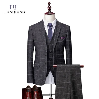 TIAN QIONG Plaid Suits Men 2020 New Style Designer Suits Slim Fit Wedding Suits for Men 3 Pieces Suit (Jacket+Pants+Vest) 
TIAN QIONG Plaid Suits Men 2020 New Style Designer Suits Slim Fit Wedding Suits for Men 3 Pieces Suit (Jacket+Pants+Vest)