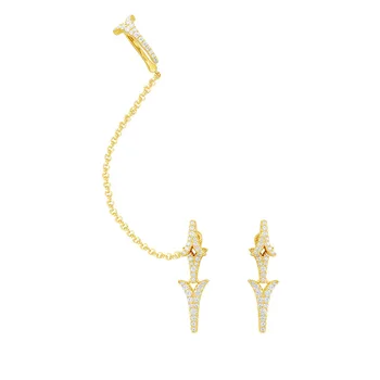 Baoyocn Fashion Rock Style 925 Sterling Silver Gold Color Asymmetric Dragon Tail Ear Bone Cuff Cubic Zirconia Earrings Jewelry
Baoyocn Fashion Rock Style 925 Sterling Silver Gold Color Asymmetric Dragon Tail Ear Bone Cuff Cubic Zirconia Earrings Jewelry