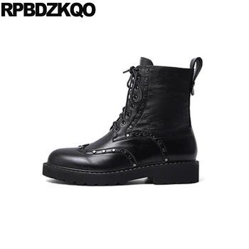 black designer lace up luxury brand shoes women metal autumn chunky military rivet studded real leather boots stud ankle combat 
black designer lace up luxury brand shoes women metal autumn chunky military rivet studded real leather boots stud ankle combat
