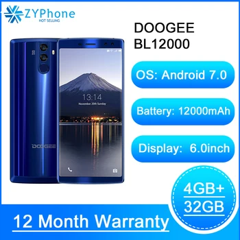 Original DOOGEE BL12000 4G Mobile Phones Android 7.0 4GB 32GB Octa Core Smartphone 12000mAh 4 Cameras 6.0 inch FHD Cell Phone
Original DOOGEE BL12000 4G Mobile Phones Android 7.0 4GB 32GB Octa Core Smartphone 12000mAh 4 Cameras 6.0 inch FHD Cell Phone