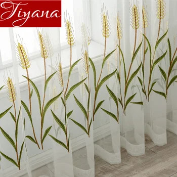White Sheer Curtain Wheat Ears Pattern Rustic Voile for Living Room Balcony Embroidered Tulle Drape Custom X066#40
White Sheer Curtain Wheat Ears Pattern Rustic Voile for Living Room Balcony Embroidered Tulle Drape Custom X066#40