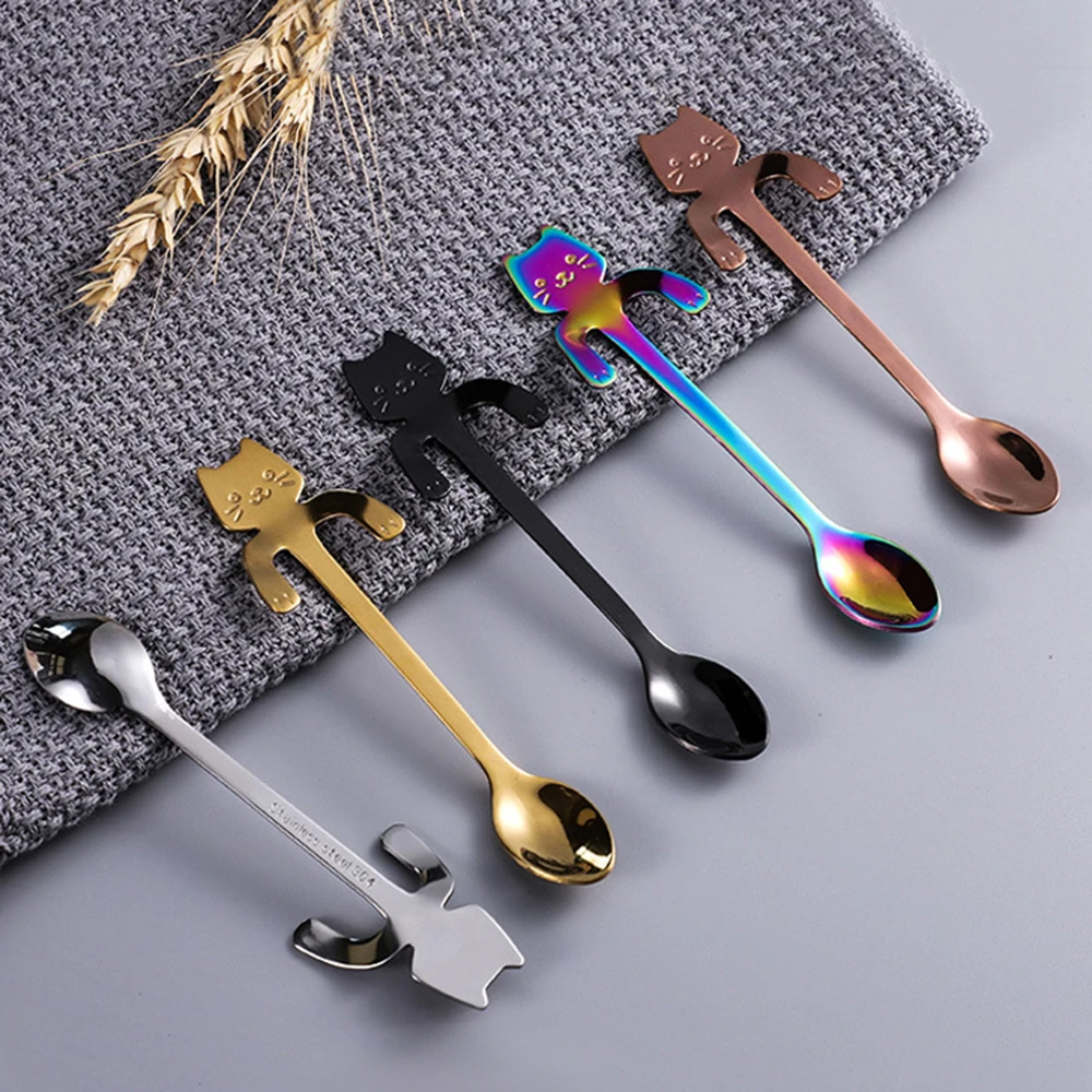 Small Mini 304 Stainless Steel Cute Cat Teaspoons Cartoon Spoons Ice Cream Dessert Spoon Long Handle Coffee&Tea Spoon 4
Small Mini 304 Stainless Steel Cute Cat Teaspoons Cartoon Spoons Ice Cream Dessert Spoon Long Handle Coffee&Tea Spoon 4