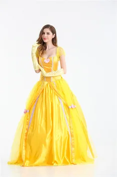 Halloween Beauty and the Beast Cosplay Costumes ladies' Belle Princess Dresses Women Anime Party applique Yellow Long Dress
Halloween Beauty and the Beast Cosplay Costumes ladies' Belle Princess Dresses Women Anime Party applique Yellow Long Dress