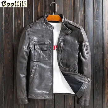 Boollili Mens Leather Jacket Short Motorcycle Genuine Leather Jacket Men Vintage Sheepskin Coat Deri Mont 2020
Boollili Mens Leather Jacket Short Motorcycle Genuine Leather Jacket Men Vintage Sheepskin Coat Deri Mont 2020