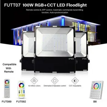 FUTT07 100W LED Floodlight IP65 waterproof RGB+CCT adjustment 2.4G wireless remote wifi cellpnone APP control LED Spotlight
FUTT07 100W LED Floodlight IP65 waterproof RGB+CCT adjustment 2.4G wireless remote wifi cellpnone APP control LED Spotlight