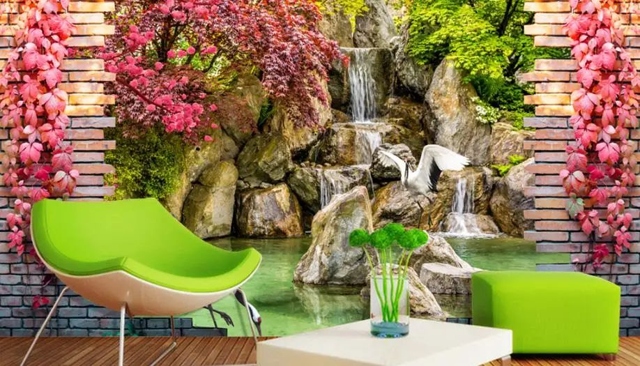 customize 3D wallpaper mural Flower vine waterfall photo for home soundproof decor modern | Обустройство дома