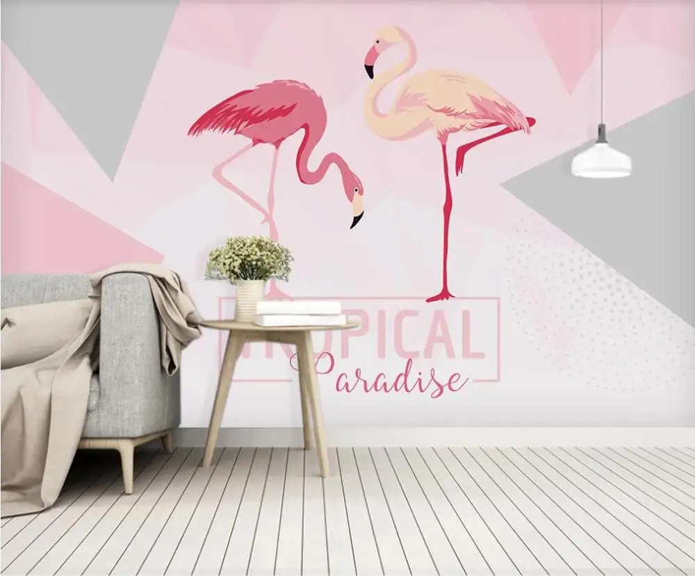 XUE SU Custom wall covering nordic ins abstract geometric triangle flamingo background wall paper 3d mural
XUE SU Custom wall covering nordic ins abstract geometric triangle flamingo background wall paper 3d mural