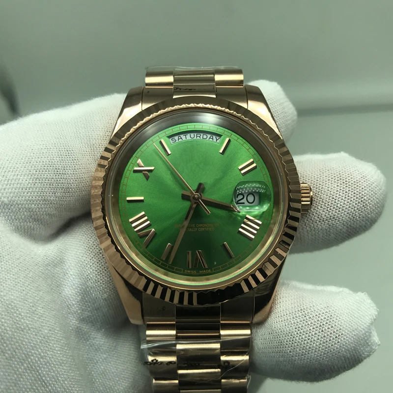 AAA 1Green Gold luxury watch automatic DAYDATE men automatic Self-wind 40mm 18K watches Stainless steel Wristwatch no battery
AAA 1Green Gold luxury watch automatic DAYDATE men automatic Self-wind 40mm 18K watches Stainless steel Wristwatch no battery