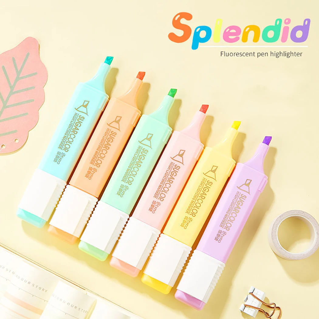 6pcs Highlighter Pen Creative Multi-Purpose Fluorescent Pen Double Headed Art Painting Pen Mini Marker Pens School Supplies
6pcs Highlighter Pen Creative Multi-Purpose Fluorescent Pen Double Headed Art Painting Pen Mini Marker Pens School Supplies