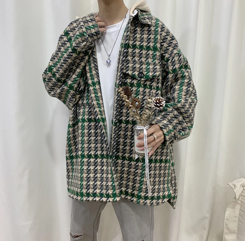 Men's coat 2019 winter new thickened medium long check print coat coat loose casual fashion personality youth men's wear
Men's coat 2019 winter new thickened medium long check print coat coat loose casual fashion personality youth men's wear