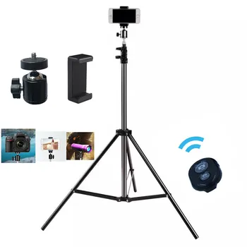 160 210cm DSLR Stand 1/4 Screw Head Universal Portable Tripod For Phone With Bluetooth Remote Shutter Phone Clip Ball Head
160 210cm DSLR Stand 1/4 Screw Head Universal Portable Tripod For Phone With Bluetooth Remote Shutter Phone Clip Ball Head