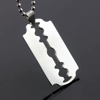 5pcs Stainless Steel Razor Blades Pendant Necklaces Men Steel Male Shaver Shape Necklace geometric Wife gift love Jewelry
5pcs Stainless Steel Razor Blades Pendant Necklaces Men Steel Male Shaver Shape Necklace geometric Wife gift love Jewelry