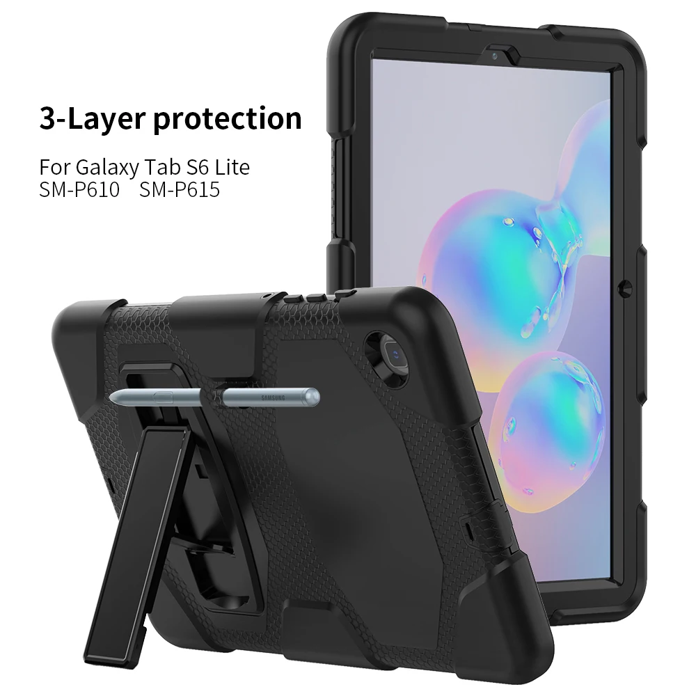 Силиконовый защитный чехол для Samsung Galaxy Tab S6 Lite держатель карандашей складная