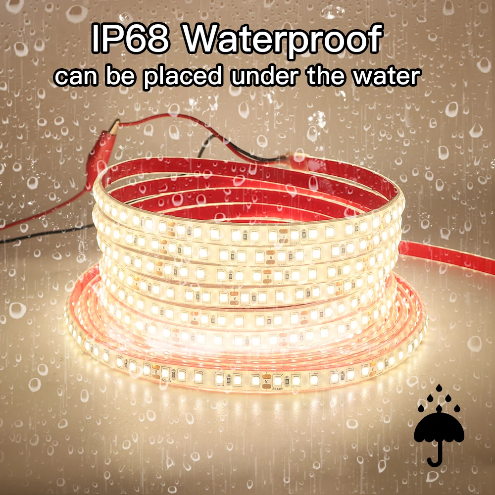 DC24V LED Strip Underwater Pool Light 5M 10M 15M 20M IP68 Waterproof Outdoor Lighting 2835 120Leds/m Flexible LED Tape Diode
DC24V LED Strip Underwater Pool Light 5M 10M 15M 20M IP68 Waterproof Outdoor Lighting 2835 120Leds/m Flexible LED Tape Diode