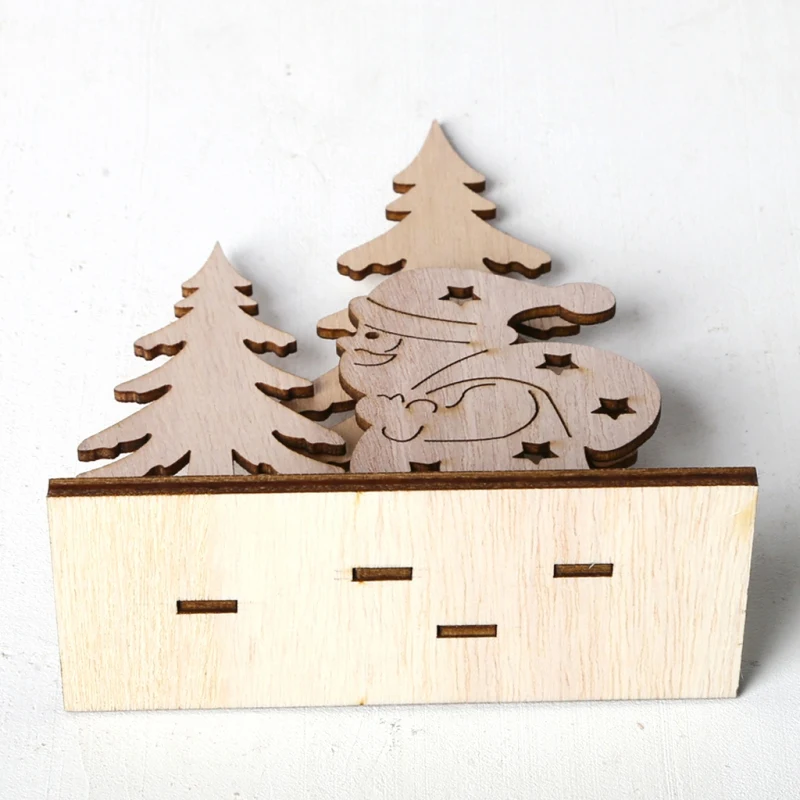christmas diy wood ornaments crafts wooden splicing xmas tree