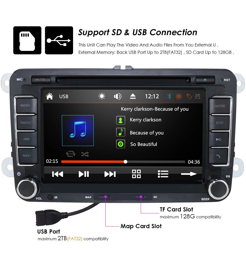Top Car Multimedia player 2 Din Car DVD For Volkswagen/Golf/Polo/Tiguan/Passat/b7/b6/SEAT/leon/Skoda/Octavia Radio GPS DAB 13