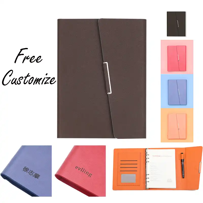 business a5 ring notebook pu diary leather binder