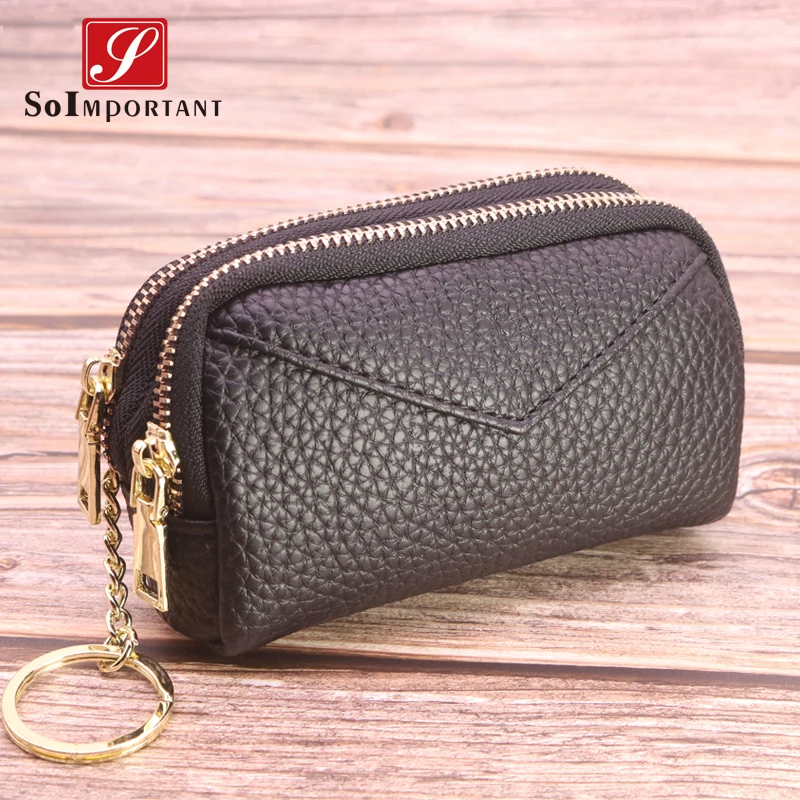 Fashion Small Wallets Mini Purse Women Genuine Leather Double Zipper Wallets Female Money Bags Men Card Key Holder Charms Pouch
Fashion Small Wallets Mini Purse Women Genuine Leather Double Zipper Wallets Female Money Bags Men Card Key Holder Charms Pouch
