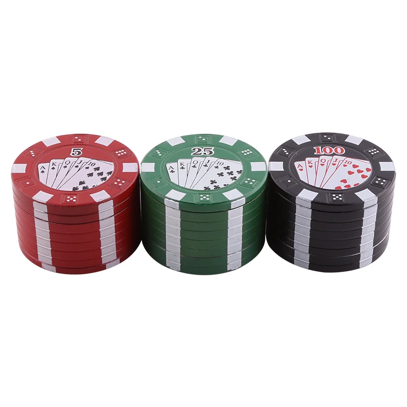 

Poker Desgin Tobacco Metal Grinder Herb 3Layers Zinc Alloy Herbal Crusher Smoke Pipe Tobacco Grinder For Smoking Accessories