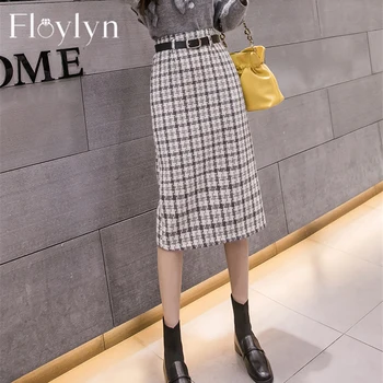 Floylyn Vintage Plaid Skirts Women High Waist Sashes Split Mid-length Skirts Female Elegant A-line faldas mujer moda 2020
Floylyn Vintage Plaid Skirts Women High Waist Sashes Split Mid-length Skirts Female Elegant A-line faldas mujer moda 2020