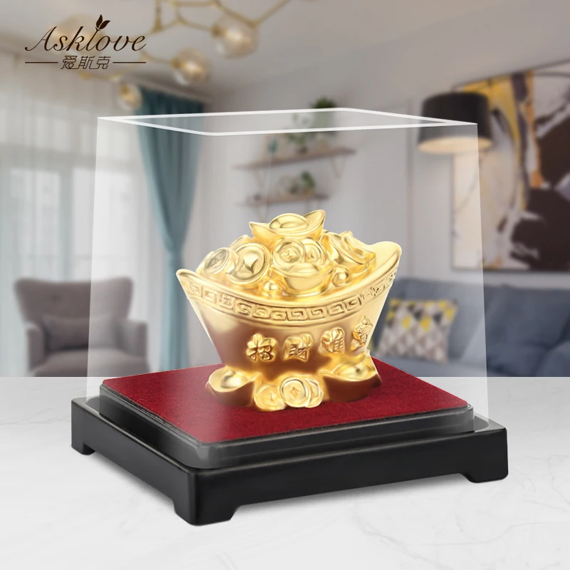 Украшения для стола из китайского золота в виде слиток декоративные талисманы стиле фэншуй 24 к золотые