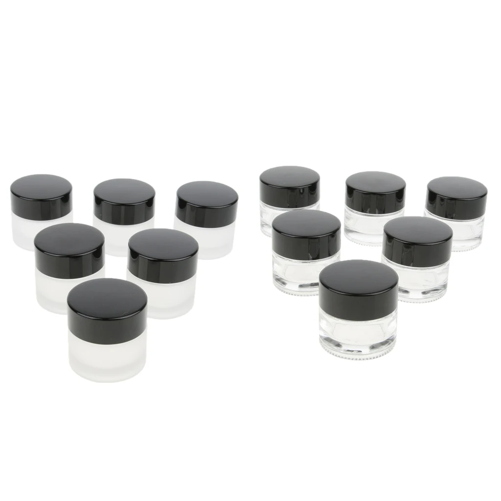 6/set 10g Clear Glass Jar with Lid Travel Bottles Kit Compact Storage 6/set 10g Clear Glass Jar with Lid Travel Bottles Kit Compact Storage