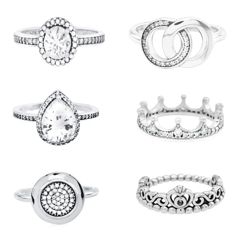 100% 925 Sterling Silver 12 Styles Fashion Cubic Zirconia Princess Tiara Crown Pan Rings for Women Engagement Jewelry
100% 925 Sterling Silver 12 Styles Fashion Cubic Zirconia Princess Tiara Crown Pan Rings for Women Engagement Jewelry