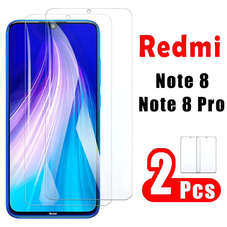 2pcs Protective glass on the for xiaomi redmi note 8 pro screen protector film xiami radmi mi not note8 tremp 8pro tempered glas | Мобильные