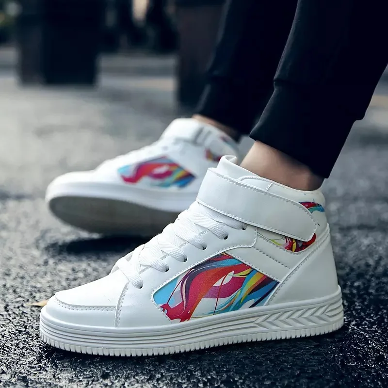 Spring And Autumn New Style Men Hight-top Students Hip Hop Sneakers Wearable Fashion Velcro Versatile Thick Bottomed MEN'S Casua
Spring And Autumn New Style Men Hight-top Students Hip Hop Sneakers Wearable Fashion Velcro Versatile Thick Bottomed MEN'S Casua