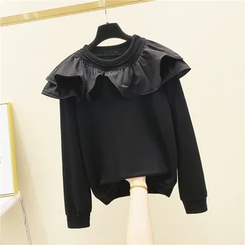 2020 Spring New Loose Black Hoodies Women Ruffle Panel Irregular Long-Sleeve Sweatshirt Women's Hoodie Pullover Students Tops
2020 Spring New Loose Black Hoodies Women Ruffle Panel Irregular Long-Sleeve Sweatshirt Women's Hoodie Pullover Students Tops