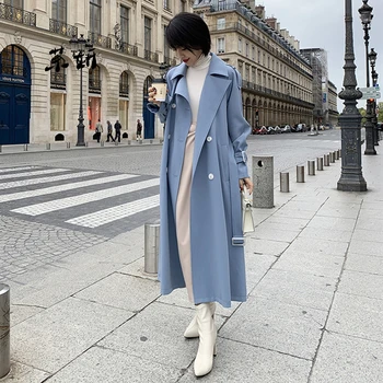 New 2019 Spring Long Trench coat women Fashion Double Breasted Belt High quality Trench coat Casual Business Outerwear
New 2019 Spring Long Trench coat women Fashion Double Breasted Belt High quality Trench coat Casual Business Outerwear