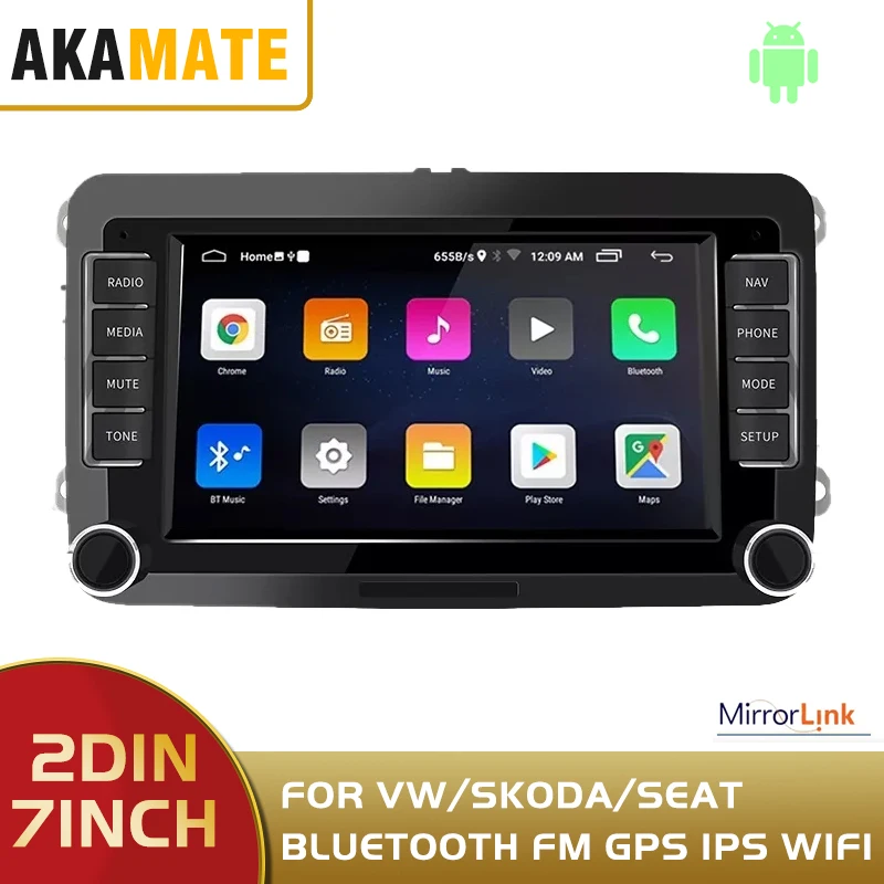 Автомагнитола 2 Din на Android 10 мультимедийный плеер с GPS Bluetooth FM для Volkswagen/VW/Skoda/Seat/Passat