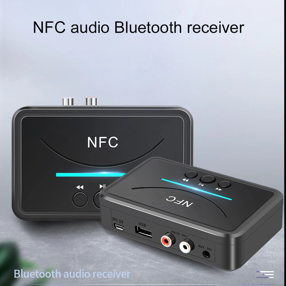 Bluetooth приемник kebidu NFC 5 0 A2DP AUX 3 мм RCA разъем USB смарт Воспроизведение стерео аудио