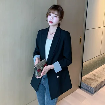 Korean Spring 2020 Women Casual Long Sleeve Solid Color Notched Collar Double Breasted Coat Slim Lady Business Jackets Coat
Korean Spring 2020 Women Casual Long Sleeve Solid Color Notched Collar Double Breasted Coat Slim Lady Business Jackets Coat