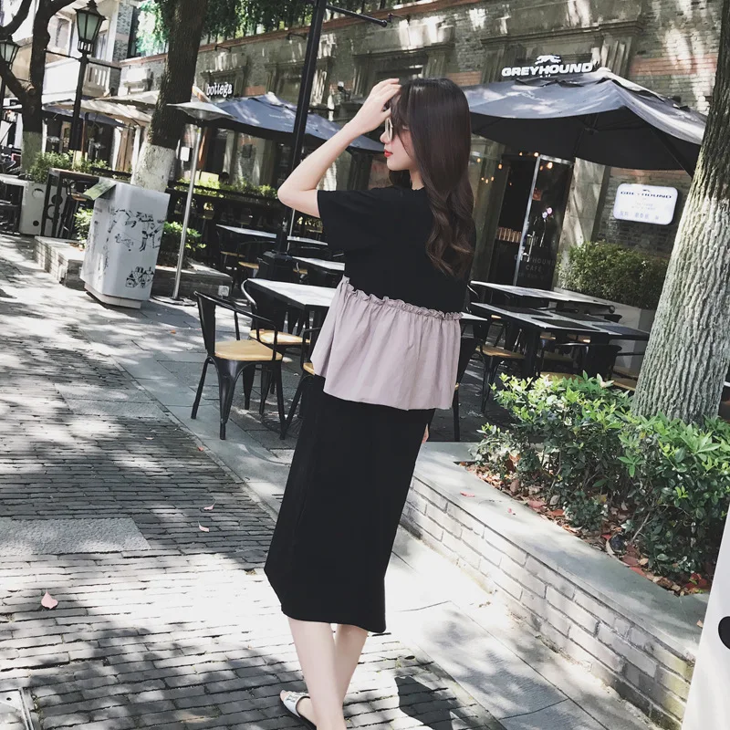2019 Summer New Style Contrast Color Splicing Dress Loose-Fit Korean-style Students Elegant Long Skirts College Style Casual Ski
2019 Summer New Style Contrast Color Splicing Dress Loose-Fit Korean-style Students Elegant Long Skirts College Style Casual Ski