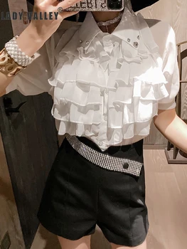 Free shipping heavy craft lapel nail beads layered ruffled short-sleeved shirt ladies summer new personality personality wild
Free shipping heavy craft lapel nail beads layered ruffled short-sleeved shirt ladies summer new personality personality wild