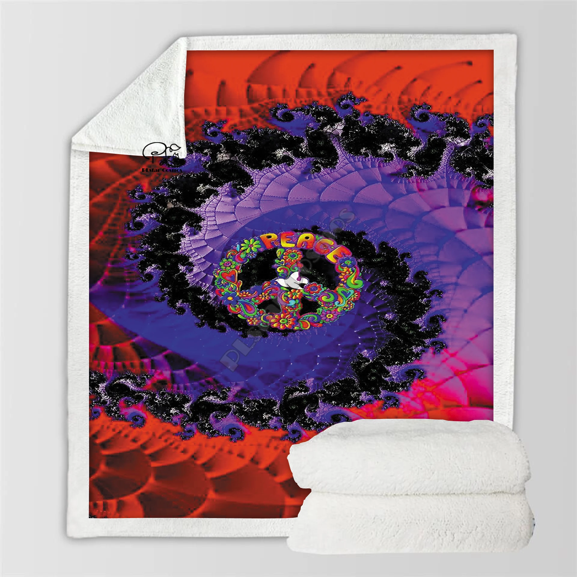 Plstar Cosmos Hippie Peace And Love Psychedelic funny Blanket 3D print Sherpa Blanket on Bed Home Textiles Dreamlike style-17
Plstar Cosmos Hippie Peace And Love Psychedelic funny Blanket 3D print Sherpa Blanket on Bed Home Textiles Dreamlike style-17