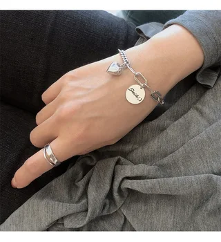 925 sterling silver jewelry with simple cold style retro love bracelet ins niche design round Thai silver bracelets for female 
925 sterling silver jewelry with simple cold style retro love bracelet ins niche design round Thai silver bracelets for female