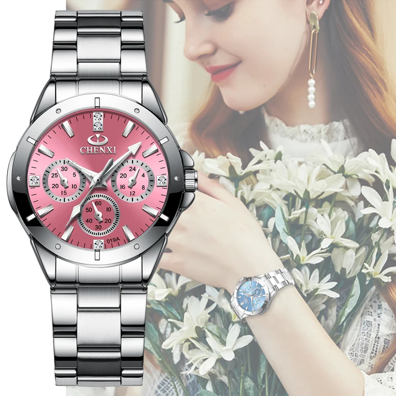 CHENXI Women Fashion Luxury Watches Women's Quartz Wristwatches Ladies Rhinestone Dial Clock Reloj Mujer часы женские |